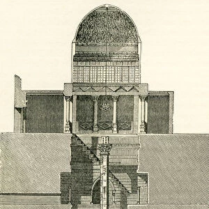 The Nilometer, Island Of Rhoda, Egypt In The 19th Century. A Nilometer Was A Structure For Measuring The Nile Rivers Clarity And Water Level During The Annual Flood Season. From The Imperial Bible Dictionary, Published 1889