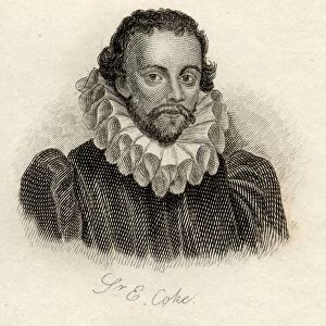 Sir Edward Coke 1552 - 1634. English Colonial Entrepreneur And Jurist. From The Book Crabbs Historical Dictionary Published 1825