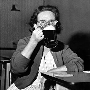 54 Year old miners wife, Elsie Danes who can drink a pint of mild in under 9 seconds