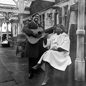 American Blues singer Brownie Mcghee and sister Rosetta Tharpe on set at Wilbraham Road