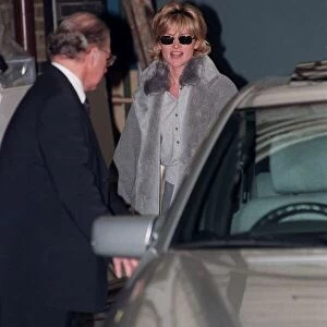 Anthea Turner TV Presenter January 1999 Getting into the back of a silver mercedes