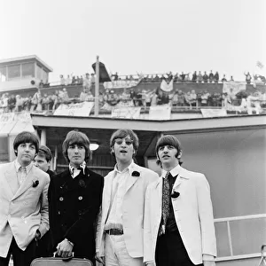 The Beatles arriving at London Heathrow Airport after their last ever concert tour of