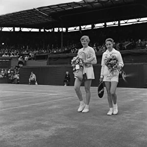 Christine Truman (LEFT) and Angela Mortimer (RIGHT), both British Tennis players