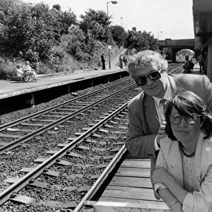 Councillor Bill Hilton and Susan Fairbairn at the derelict Seaburn Railway Station which