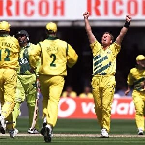 Cricket World Cup Final 1999 Australia v Pakistan Shane Warne takes another wicket