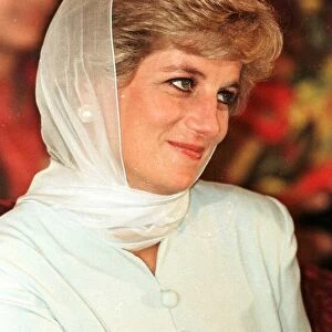Diana, Princess of Wales, pictured during a visit to the Shaukat Khanum Memorial Hospital
