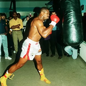 Donovan Razor Ruddock boxer ahead of his fight with Lennox Lewis. October 1992