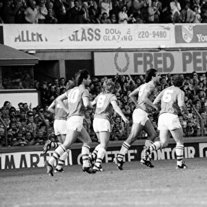 Everton v. Aston Villa. October 1984 MF18-01-016 The final score was a two one