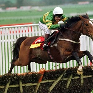 Istabraq and Charlie Swan win the 1998 Champion Hurdle at Cheltenham 17th March 1998