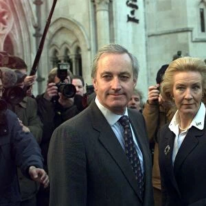 Neil Hamilton and Christine Hamilton Libel Trial November 1999 outside the High