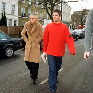 Noel Gallagher, from the pop / rock group Oasis, and his girlfriend Meg Matthews seen