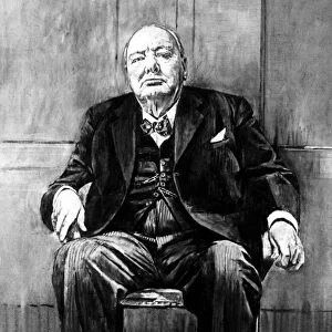 A portrait of Sir Winston Churchill painted by Mr Graham Sutherland