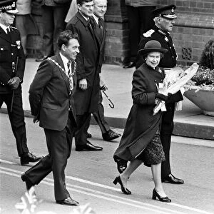 Queen Elizabeth II at Leamington Spa Town Hall, Warwickshire. 24th March 1988