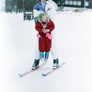 Sarah, The Duchess of York on holiday in Klosters with her daughter Princess Beatrice