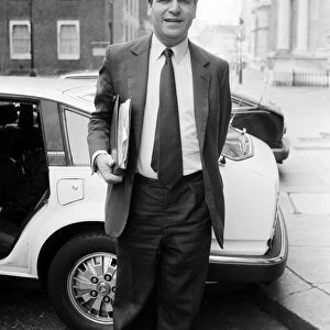 Trade and Industry Secretary Leon Brittan leaving Downing Street after a Cabinet meeting