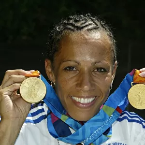 Kelly Holmes With Gold Medals