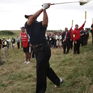 Tiger Woods Hits Out Of Rough On The 3rd