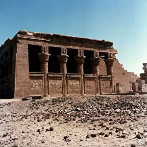 The Mammisi, or House of Birth, from the Roman era, inside the sacred wall of the templar complex in Dendera, Upper Egypt