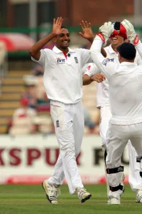 Wicket Prints: Ajmal Shahzad Celebrates His 1st Test Wicket