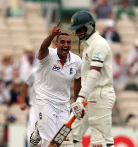 Bangladesh Prints: Ajmal Shahzad Celebrates Bowling Mahmudullah