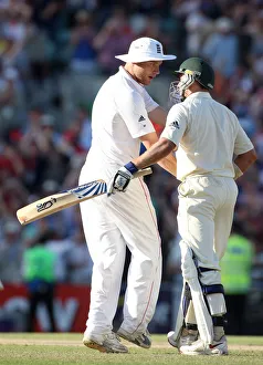 Npower Prints: Andrew Flintoff Consoles Mike Hussey