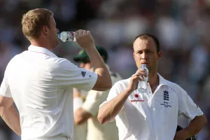 Trott Prints: Andrew Flintoff & Jonathan Trott Enjoy Water Break Andre