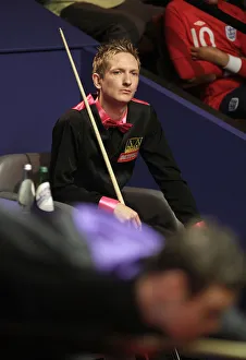 Jamie Prints: Andrew Pagett Looks On As Jamie Cope Pots The Balls