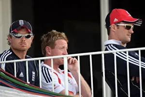Bell Prints: Andrew Strauss, Bell & Collingwood Watch From The Pavilli