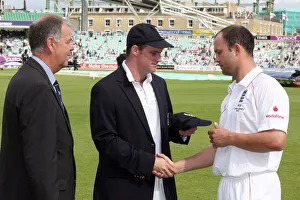 Trott Prints: Andrew Strauss Presents Jonathan Trott With His England Cap