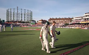 Australian Batsmen Watson & Katich Walk Off At The End O Australian Batsmen Watson & Katich Walk Off At The End O