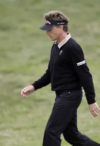 Bernhard Langer After Taking 8 At The Par 4 9th Hole