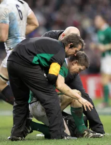 Injury Prints: Brian O Driscoll Is Helped To His Feet