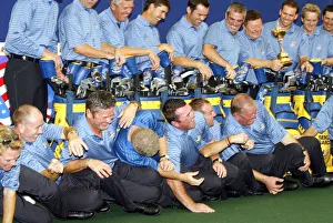Caddies Tumble During Photocall