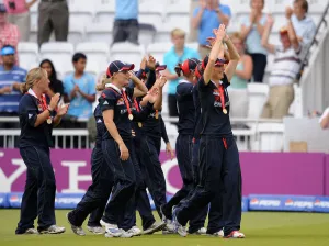 Lords Prints: Charlotte Edward Leads Her Team Round Lords With Medals
