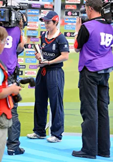 Charlotte Edwards Celebrates With Trophy