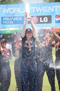 Charlotte Prints: Charlotte Edwards Celebrates With Trophyengland V New Zealan