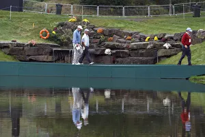 Walks Prints: Corey Pavin Walks Over Bridge On The 18th