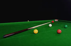 Cue & Balls On Table