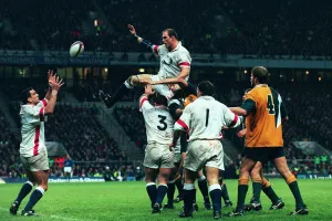 Dallaglio Prints: Dallaglio & Johnson Win Ball