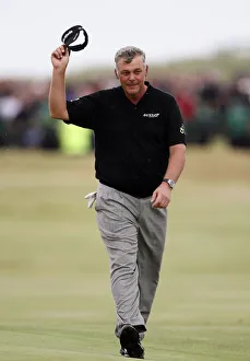 Walks Prints: Daren Clarke Walks Down The 18th