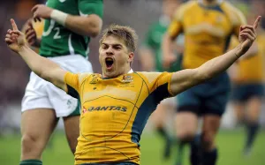 Series Prints: Drew Mitchell Celebrates Scoring Opening Try