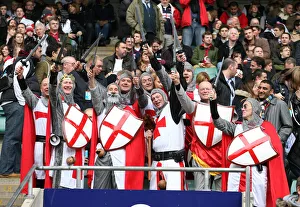 Fans Prints: England Fans Dressed As Knights At Twickenham