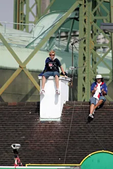 Fans Prints: England Fans On Rooftop