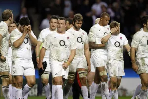 Defeat Prints: England Players Leave The Field After Defeat By Wales