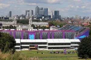 Park Prints: Equestrian Arena With London Skyline