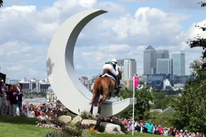 Park Prints: Equestrian Cross Country With London Skyline