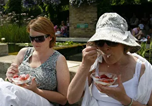 Strawberries Prints: Fans Eating Strawberries
