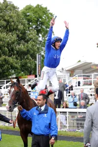 Dettori Prints: Frankie Dettori Celebrates Win On Delegator
