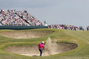 Bunker Prints: Graeme Mcdowell Hits Out Of The Bunker On 9th Hole