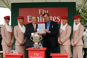Henry Cecil Collects His Winning Trophy Henry Cecil Collects His Winning Trophy